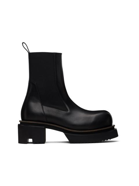 Rick Owens Black Temple Beatle Bogun Chelsea Boots