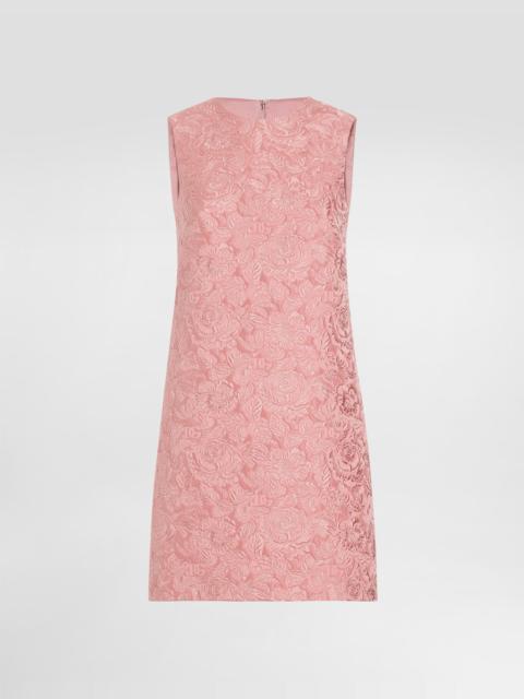 Dolce & Gabbana A-line floral matelassé jacquard short dress
