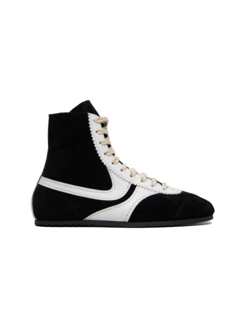 Dries Van Noten Black & White Suede Sneakers