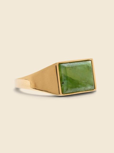 Miansai Lennox Jasper Ring - Green/Gold Vermeil