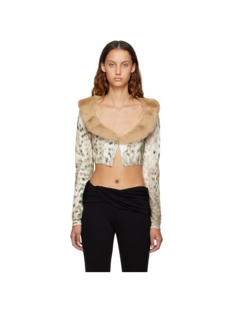 Off-White Animal Print Cardigan