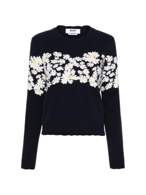 floral-jacquard jumper