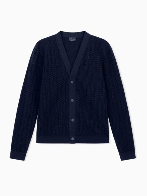 GIORGIO ARMANI VIRGIN WOOL BLEND CARDIGAN