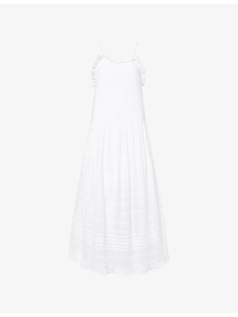 SKALL Fiore Frilled Cotton Midi Dress