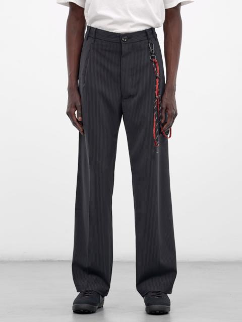Song for the Mute Navy Pleated Pinstripe Tailored Pants
