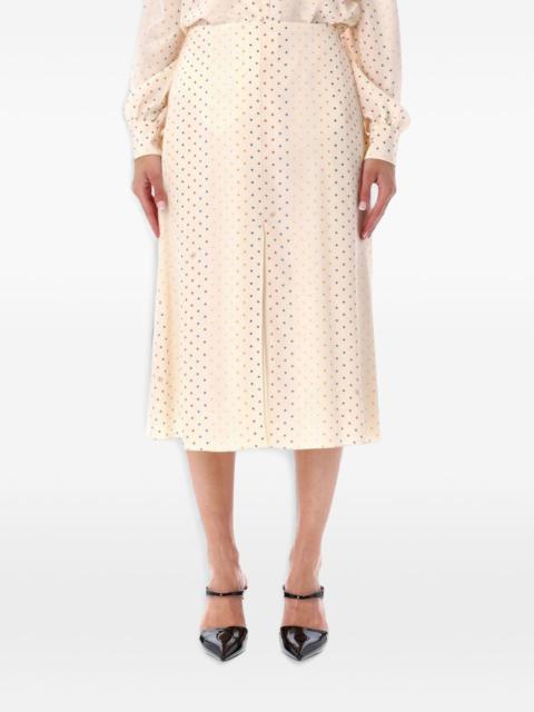 Valentino midi star-print vLogo skirt