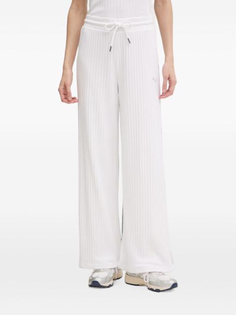 PUMA ribbed drawstring-waist trousers
