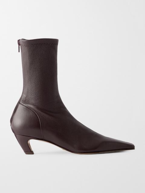 KHAITE Leather Ankle Boots