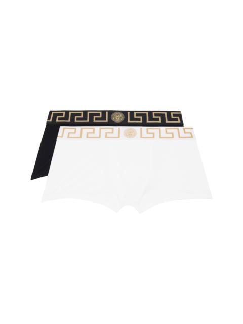 VERSACE Two-Pack Black & White Cotton-Jersey Boxer Briefs