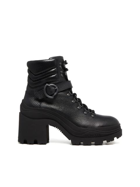 Moncler 80mm buckle lace-up ankle boots