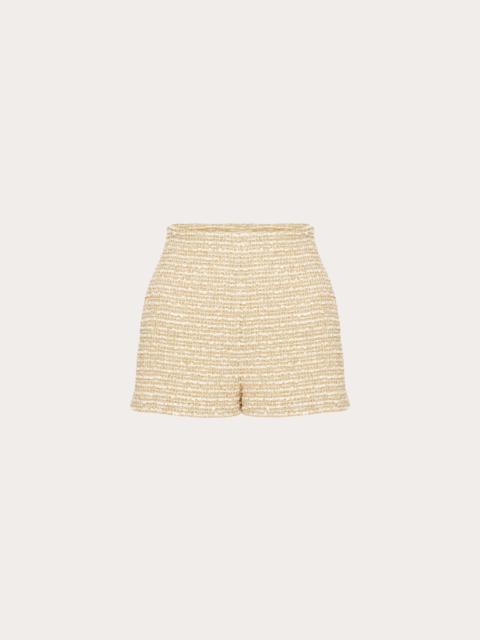 Valentino GOLD COTTON TWEED SHORTS