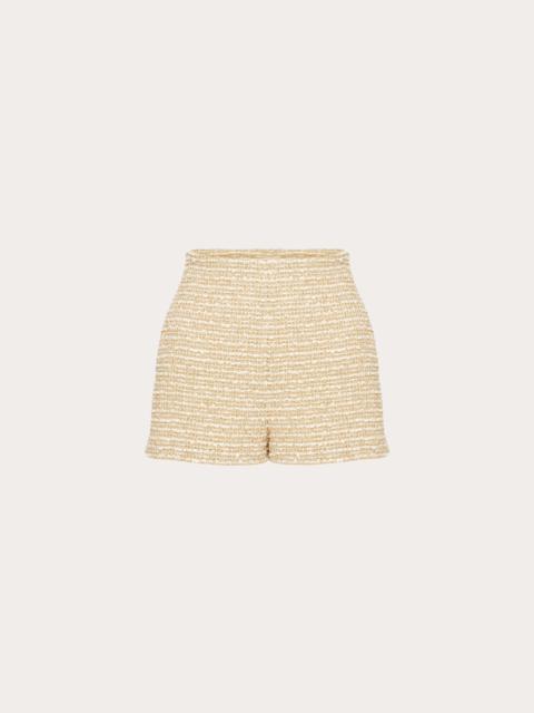 Valentino GOLD COTTON TWEED SHORTS