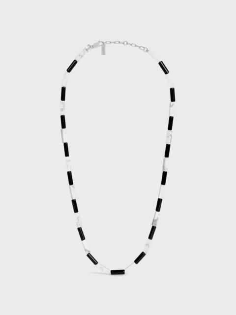 CELINE ÉTÉ CELINE TRIOMPHE NECKLACE IN ONYX, HOWLITE AND BRASS WITH RHODIUM FINISH
