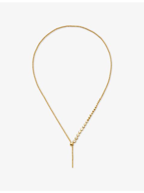 MISSOMA Beaded Stone Slider 18ct Yellow Gold Vermeil And Cubic Zirconia Lariat Necklace