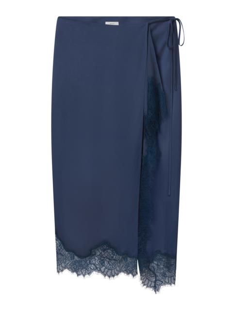 A.L.C. Bree Satin and Lace Midi Skirt