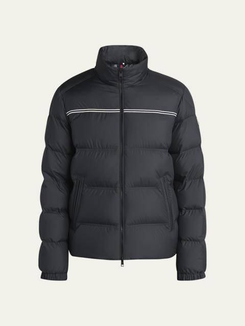 Moncler Men's Bouvaque Tricolor-Trim Down Jacket