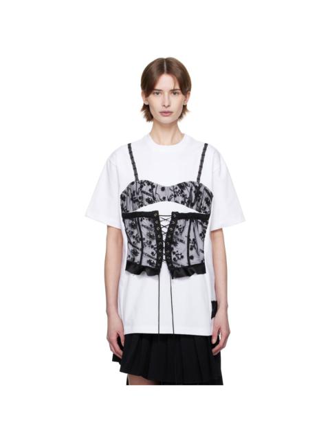 Andersson Bell White Lace Corset Oversized T-shirt