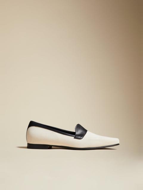 KHAITE The Pippen Loafer in Ivory and Black