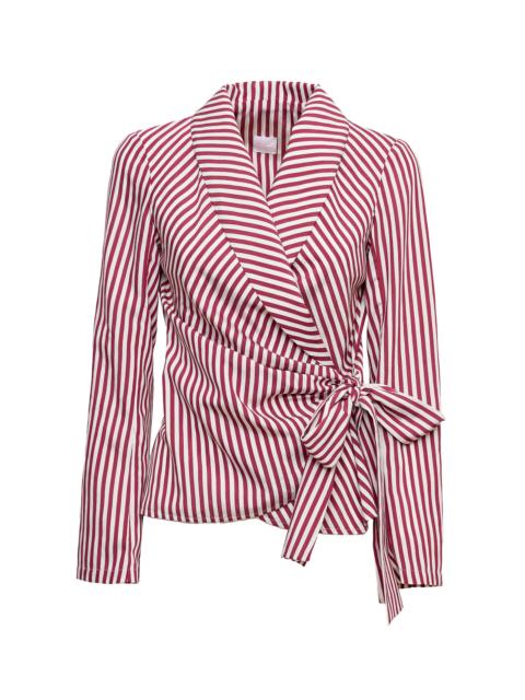 LORETTA CAPONI Calypso Pinstripe Top stripe