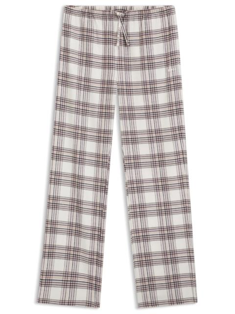 BOSS PAJAMA BOTTOMS IN CHECKERED COTTON-BLEND TWILL