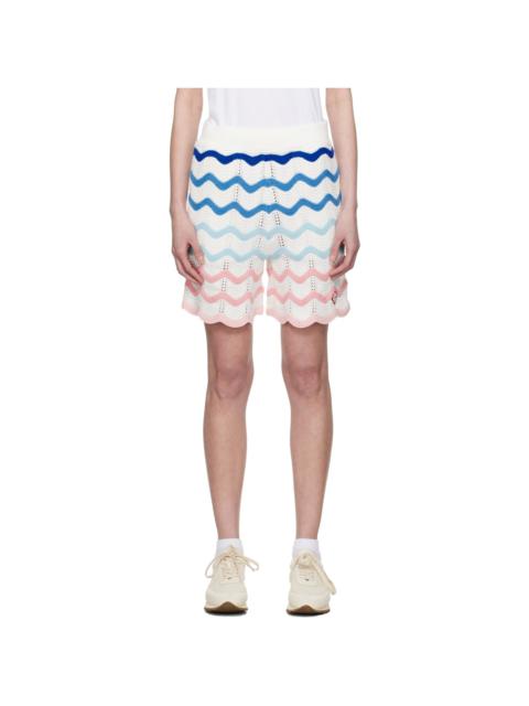 CASABLANCA Multicolor Gradient Wave Crochet Shorts