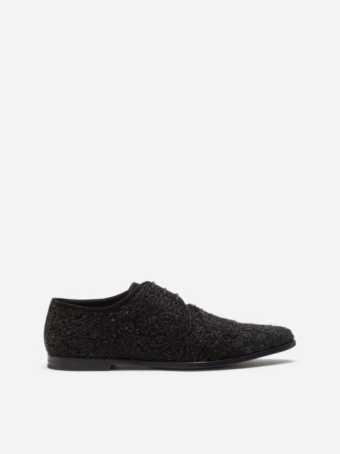 Dolce & Gabbana Suede derby shoes with all-over embroidery