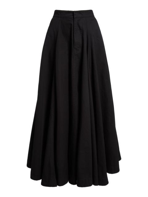 BALENCIAGA Godet Cotton Maxi Skirt black