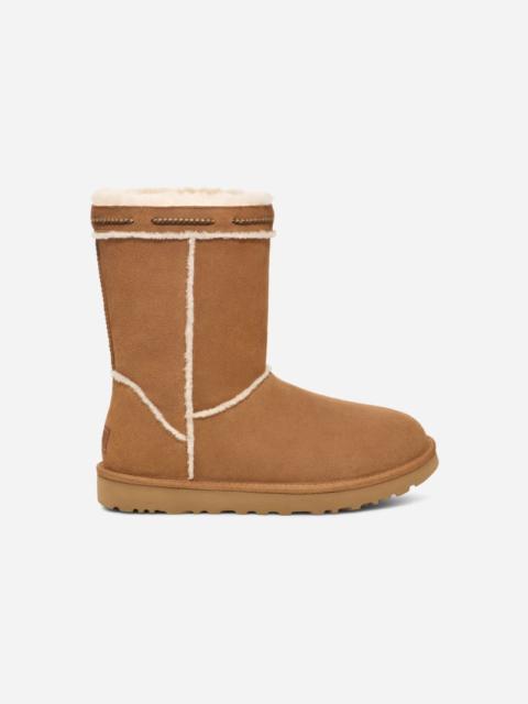 UGG ® Women's Classic Short Shearling Braid Sheepskin Classic Boots in Chestnut