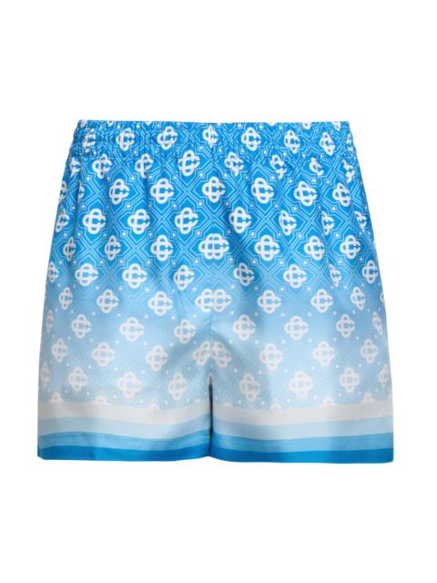 CASABLANCA Women's Monogrammed Ombré Silk Shorts - Gradient Diamond Monogram