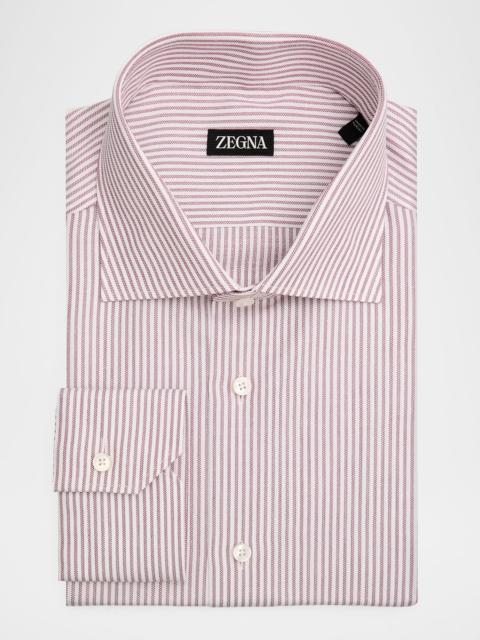 ZEGNA Men's Micro-Stripe Cotton Dress Shirt