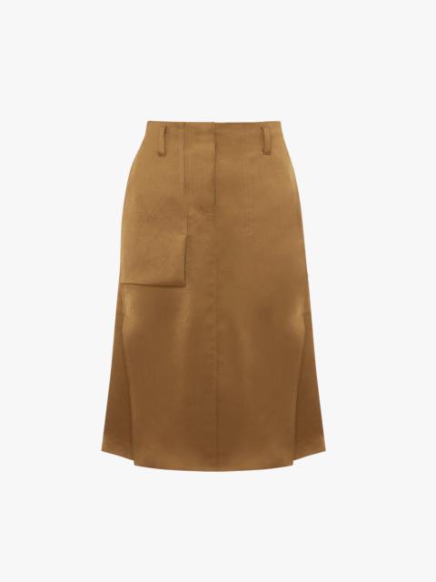 Victoria Beckham Utility Skirt In Tawny Brown