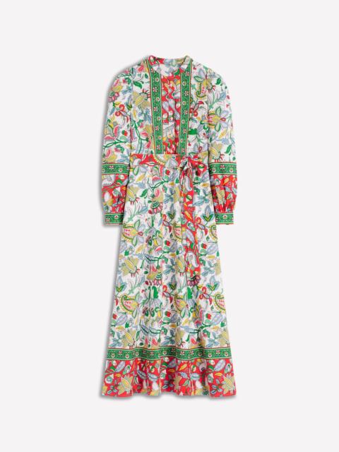BODEN Ava Linen Blend Midi Dress-Multi, Botanical Trail