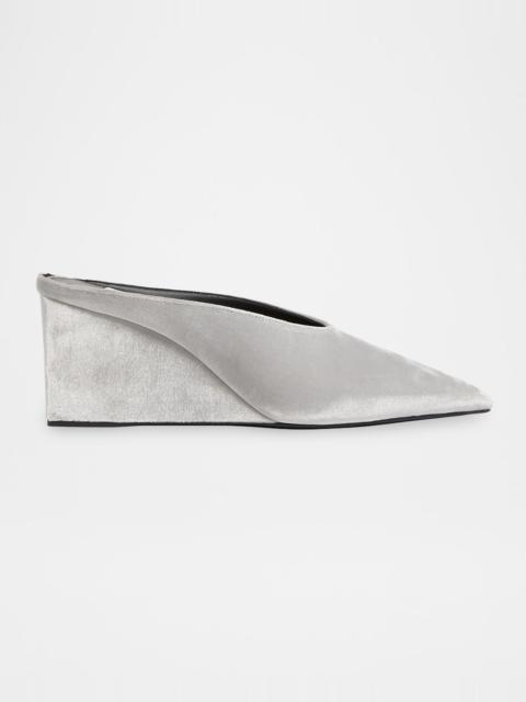 Alaïa Cube Velvet Wedge Mules