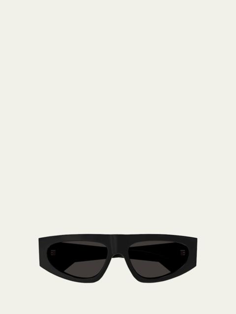 Bottega Veneta Engraved Logo Acetate Rectangle Sunglasses