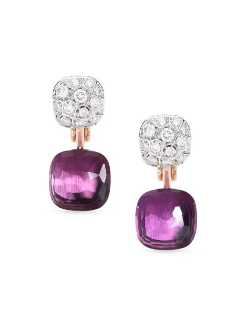 Pomellato Women's Nudo Two-Tone 18K Gold, Amethyst & 1.50 TCW Diamond Drop Earrings - Rose Gold