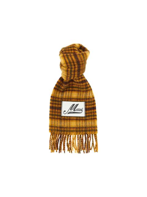 Marni checked fringed scarf