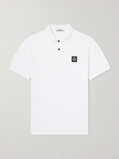 Stone Island Stretch Cotton-Blend Piqué Polo Shirt
