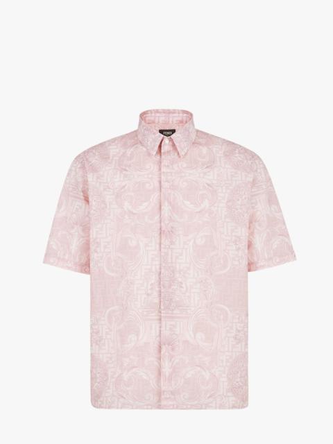 FENDI Fendace pink cotton shirt