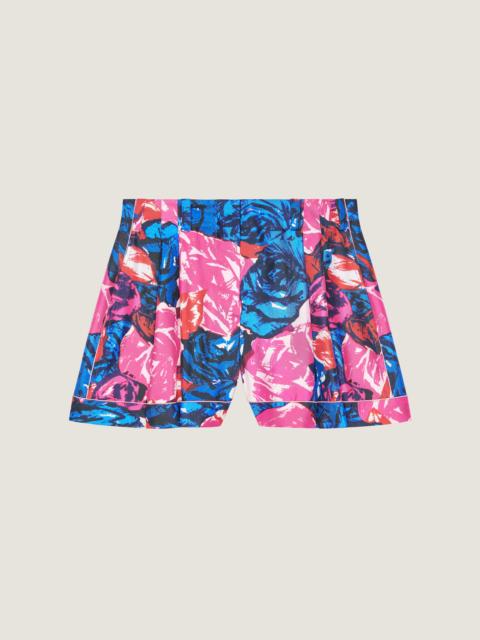 Givenchy PYJAMA SHORTS IN SILK WITH FLORAL PRINT