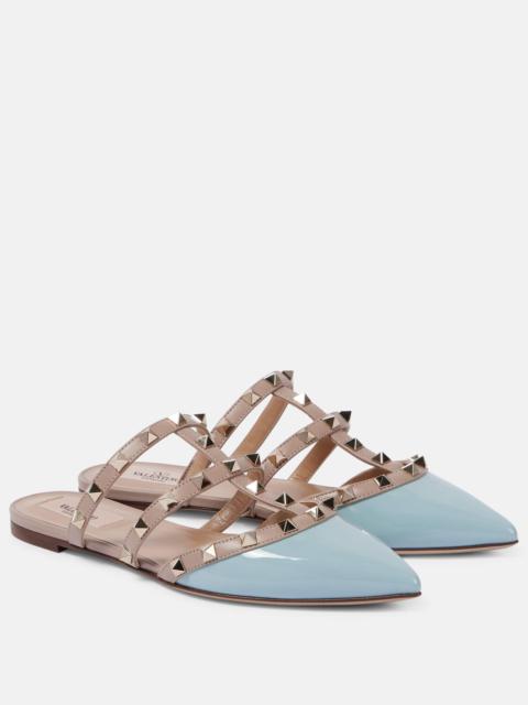 Rockstud leather mules