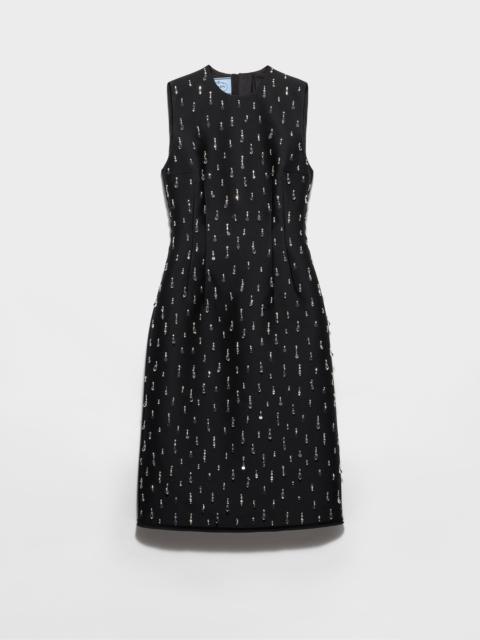 Embroidered scuba dress