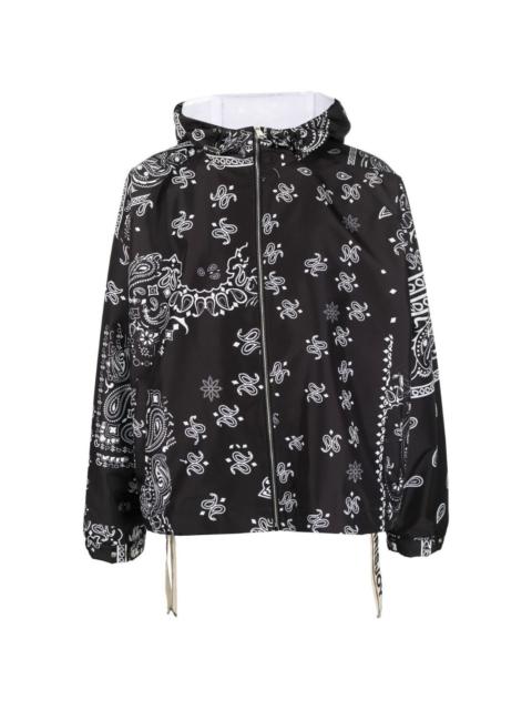 paisley-embroidery hooded jacket