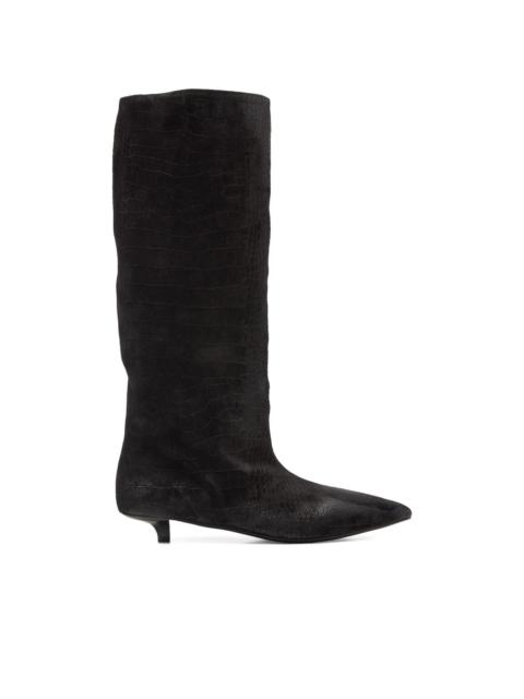 Marsèll pointed-toe embossed-leather boots
