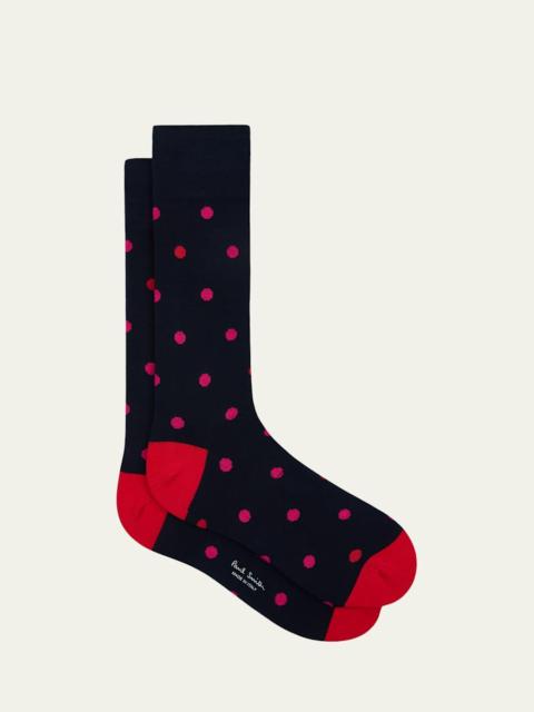 Paul Smith Men's Orlando Spot Crew Socks
