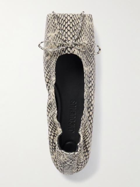 JACQUEMUS Snake-effect Leather Ballet Flats