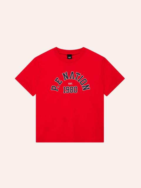 P.E NATION ESTABLISHED TEE IN COLLEGE RED