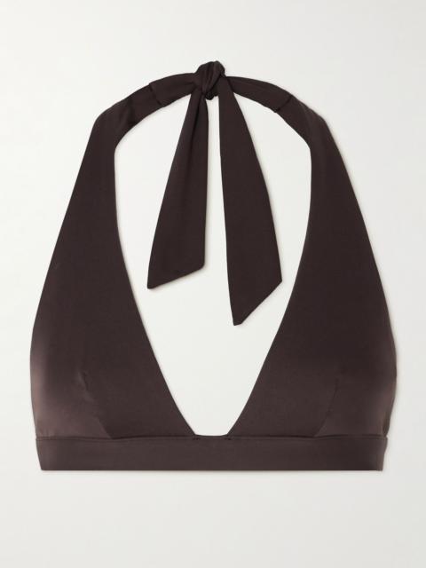 Max Mara Ariella halterneck bikini top Dark brown