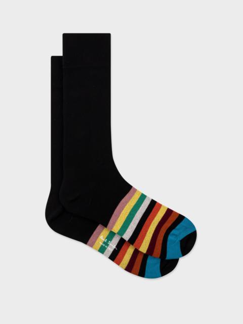Black Stripe Tipping Socks
