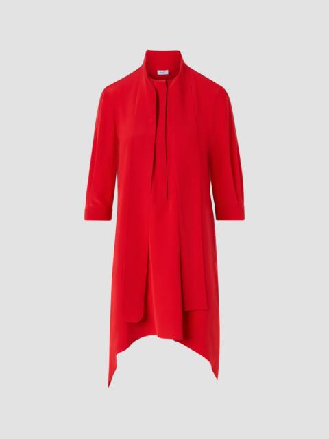 AKRIS Women's High-Low Silk Crepe Tunic Blouse - Red