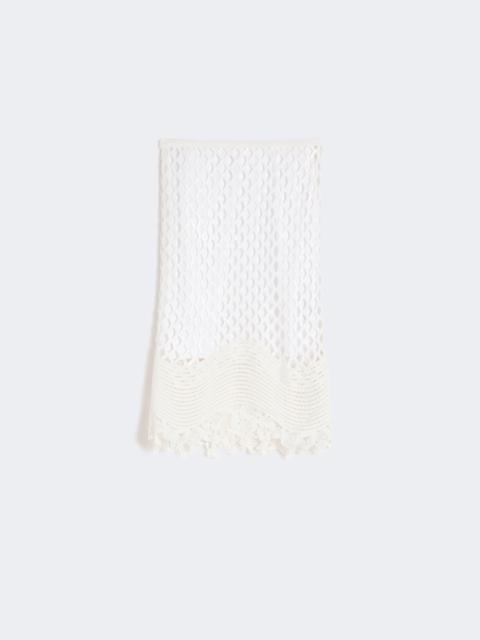 Sportmax SALA Sequinned mesh skirt - WHITE